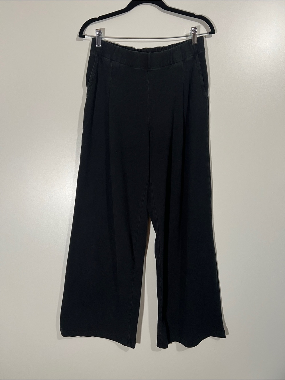 Aerie Wide Leg Trouser Sweatpants Black Size Medium Regular